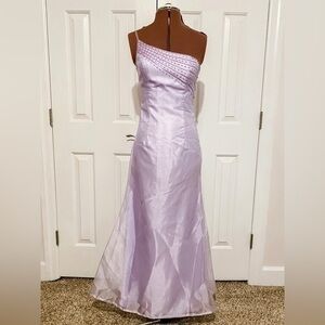 Studio 17 purple long one shoulder prom dress